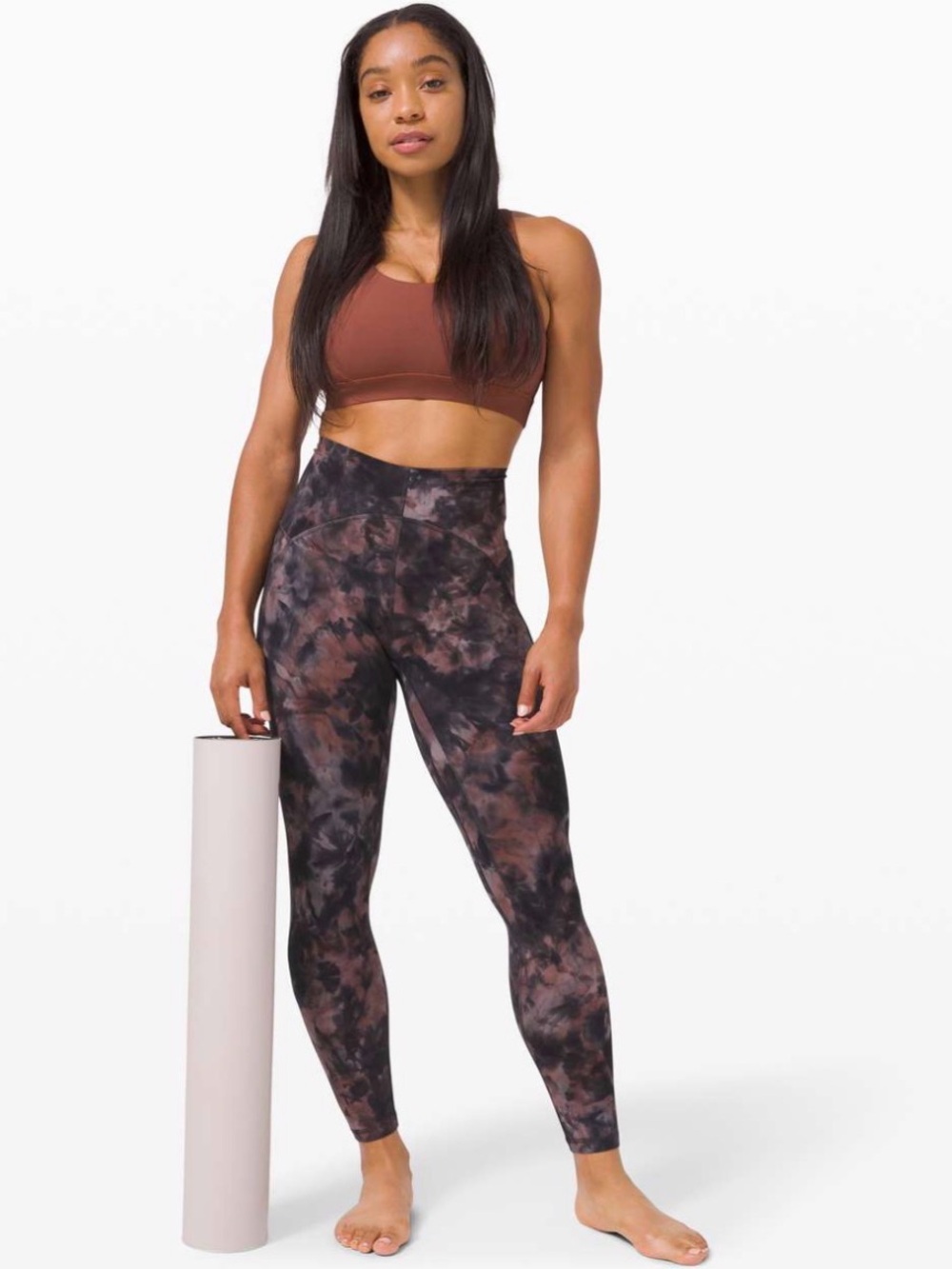 Lululemon Unlimit High-Rise 25” Keyhole Diamond Dye Graphite Grey Pink Legging
